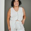 Curve madaboutstyle | Linen Vest | 1Xl-3Xl