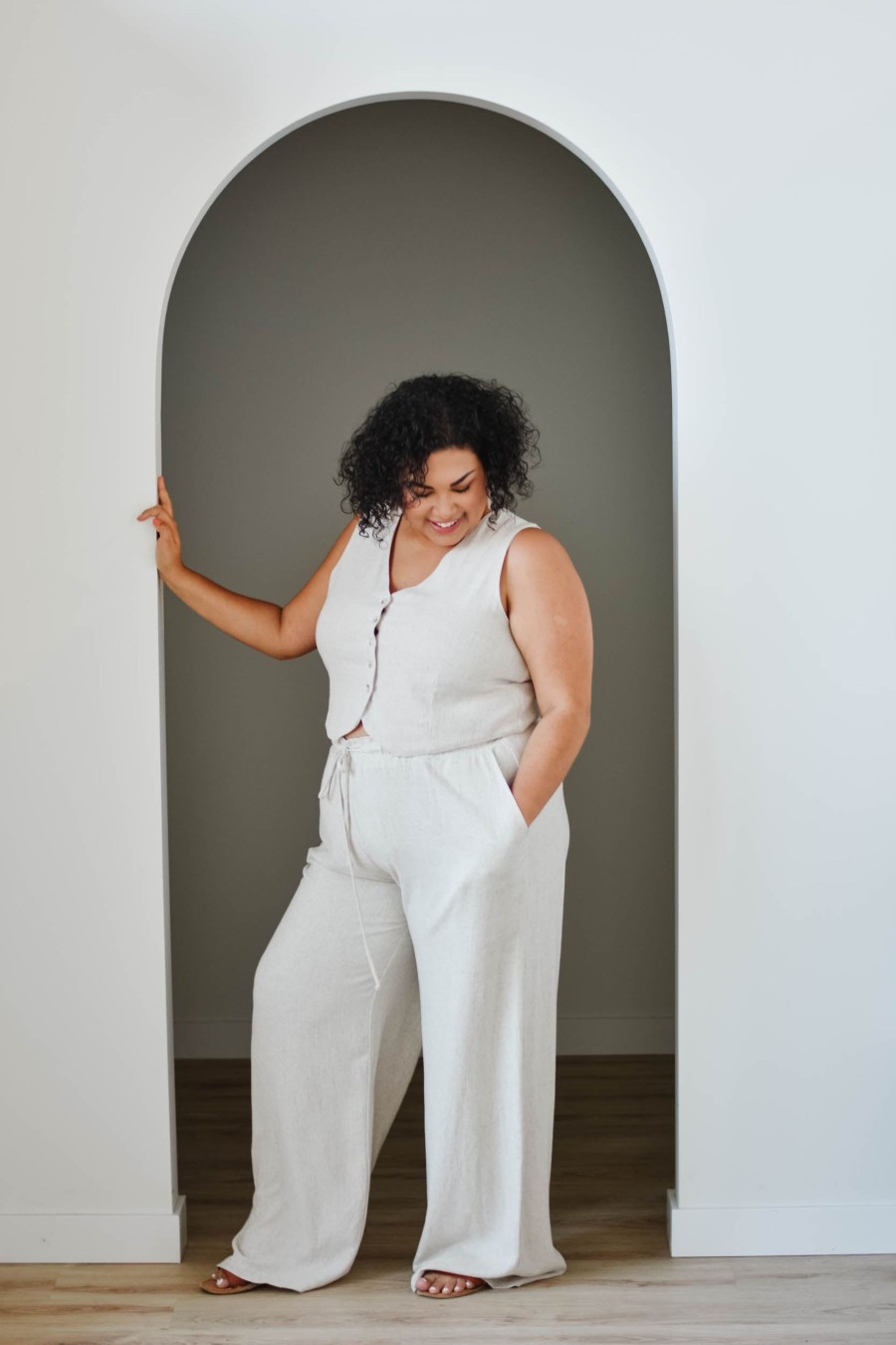 Curve madaboutstyle | Linen Vest | 1Xl-3Xl