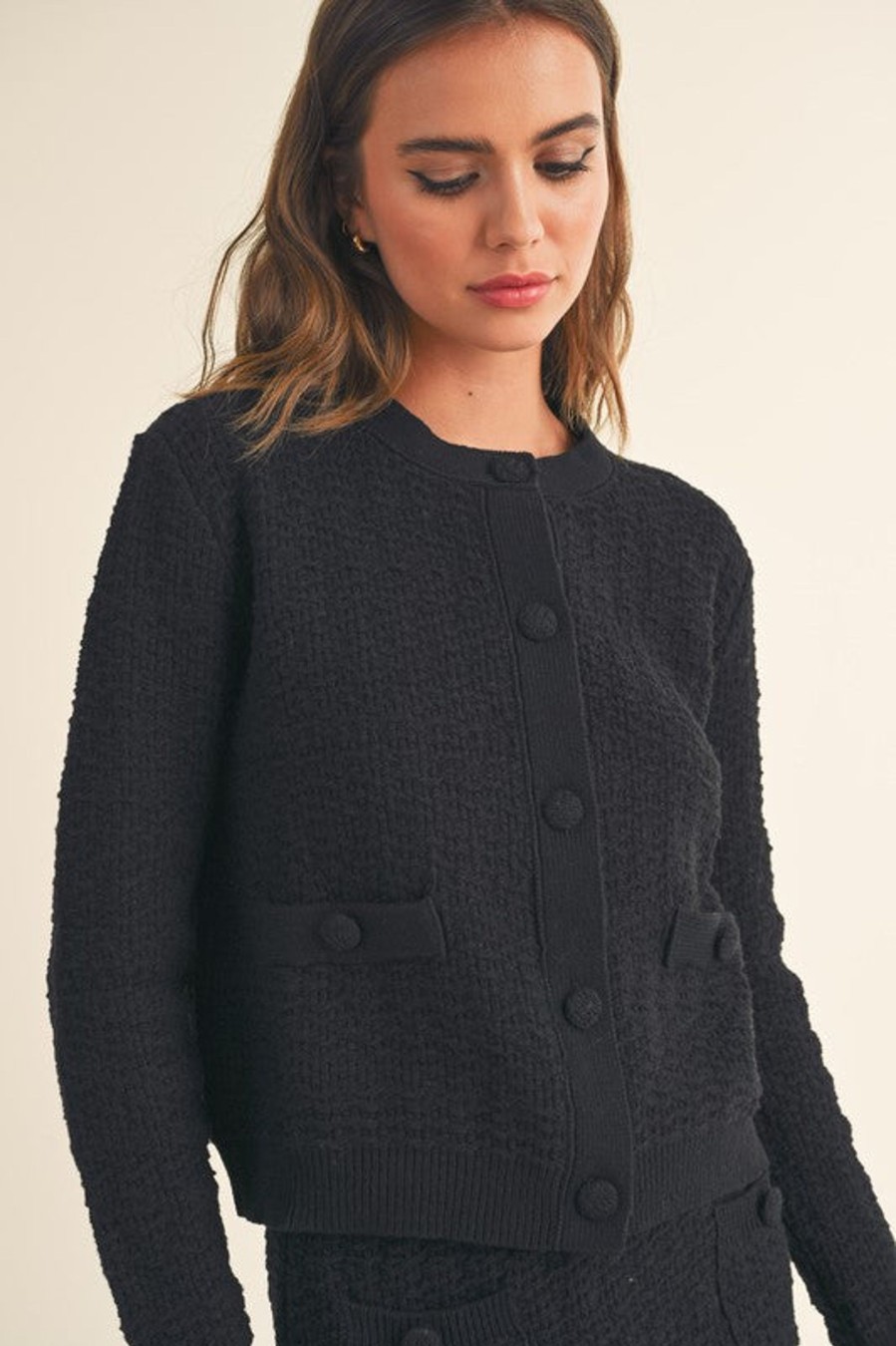 Tops madaboutstyle | Ellery Knit Sweater Jacket - Black