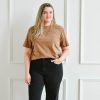 Tops madaboutstyle | Elevated Boxy Tee - Camel