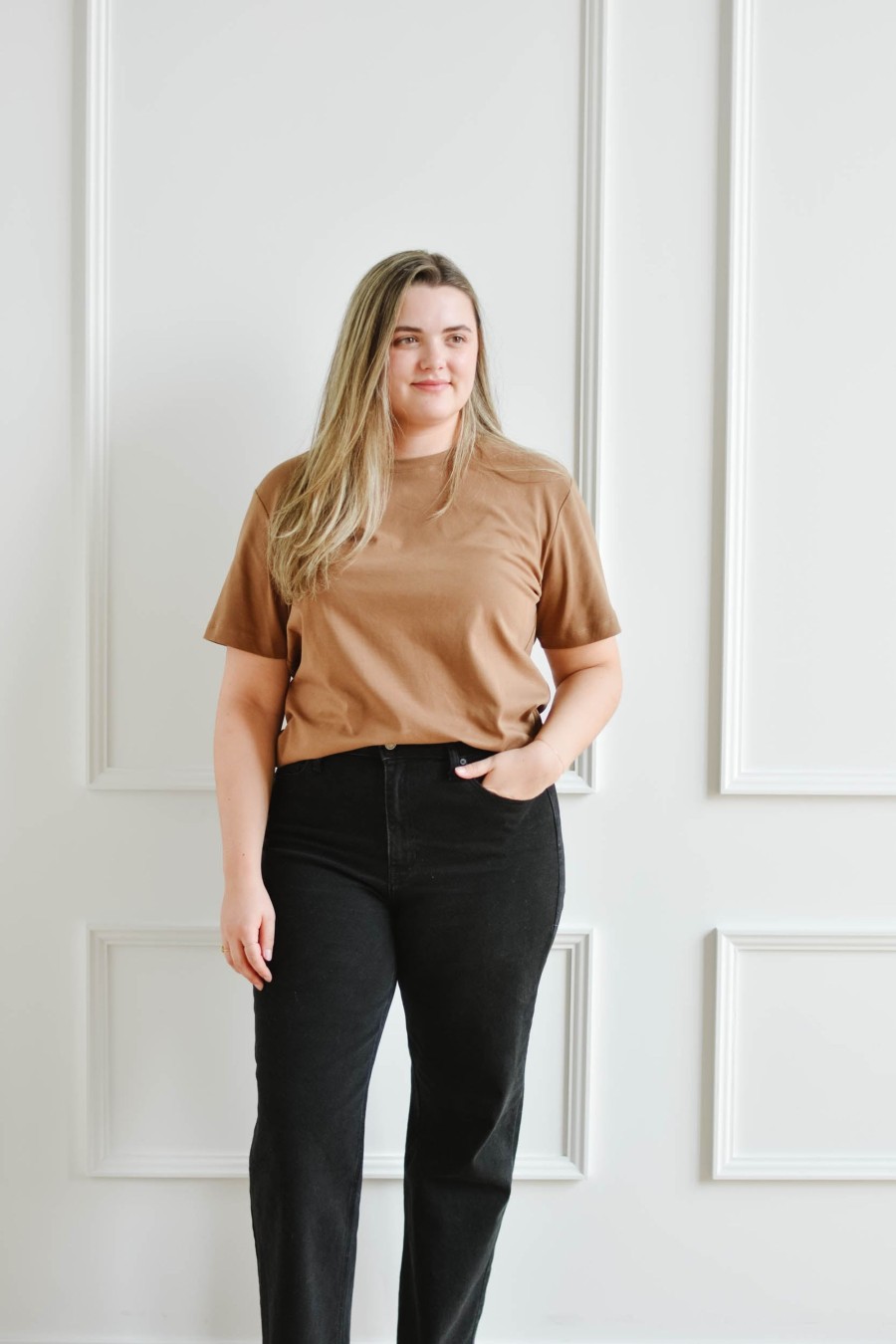 Tops madaboutstyle | Elevated Boxy Tee - Camel