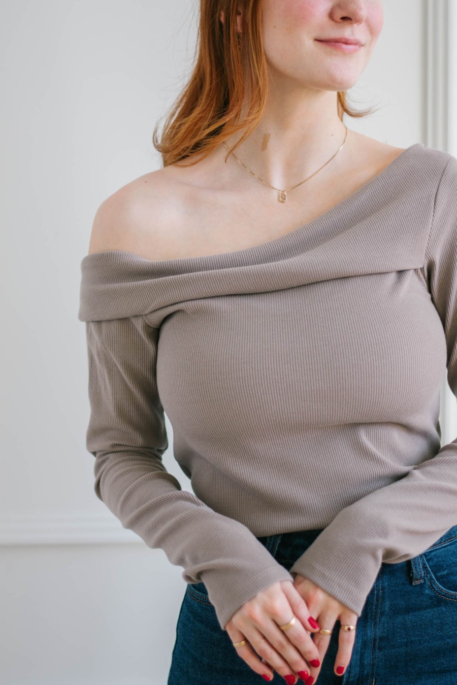 Tops madaboutstyle | Aveline Ribbed Top - Mocha