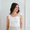 Tops madaboutstyle | Ruffle Knit Tank - White