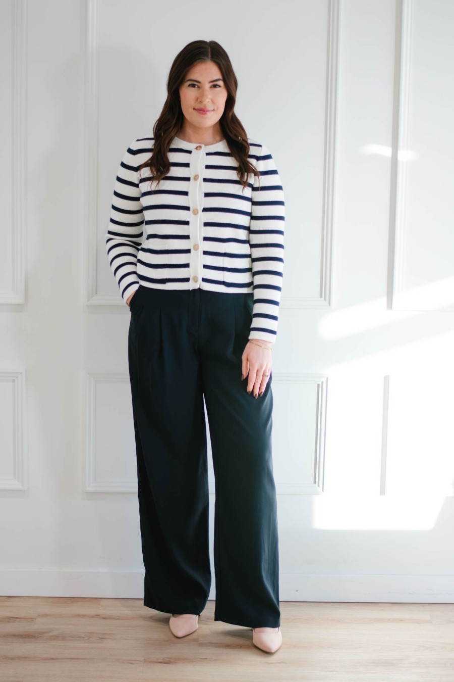 Tops madaboutstyle | Striped Sailor Cardigan