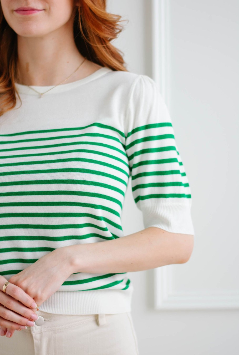 Tops madaboutstyle | Striped Kelly Green Knit