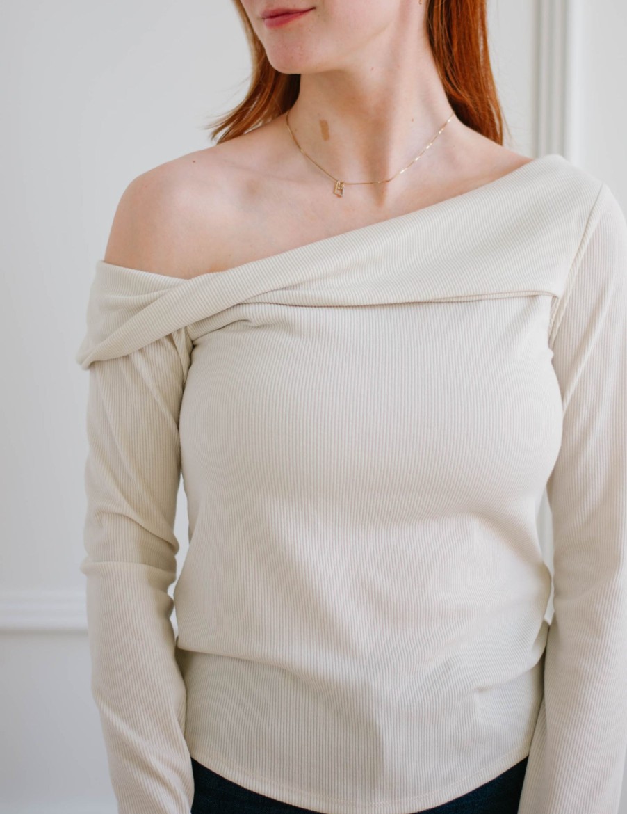 Tops madaboutstyle | Aveline Ribbed Top - Cream