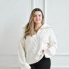 Tops madaboutstyle | Mary Ann Ivory Half Zip