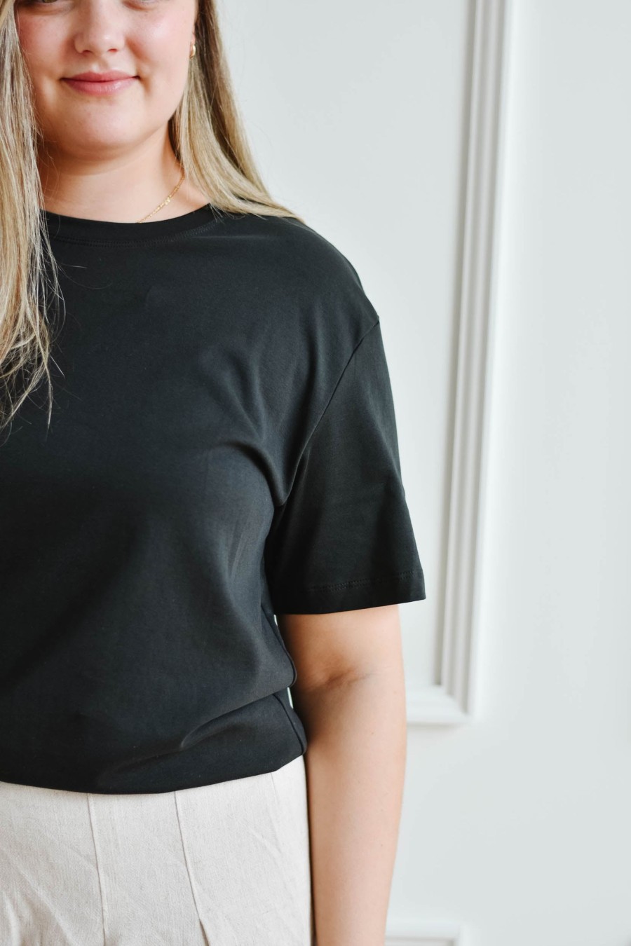 Tops madaboutstyle | Elevated Boxy Tee - Black