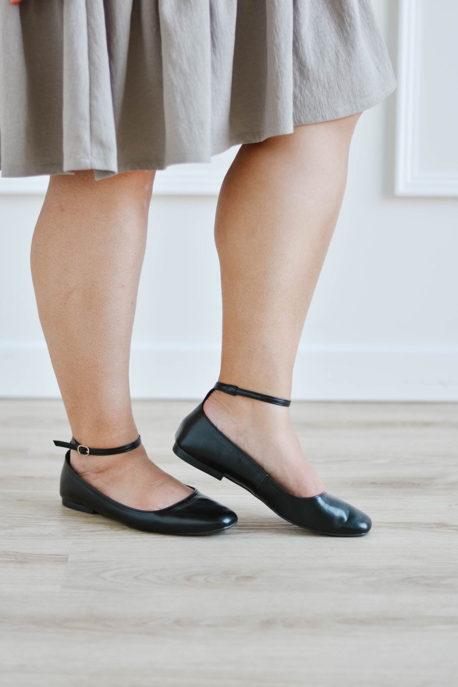 Footwear madaboutstyle | Ankle Strap Ballet Flat - Black