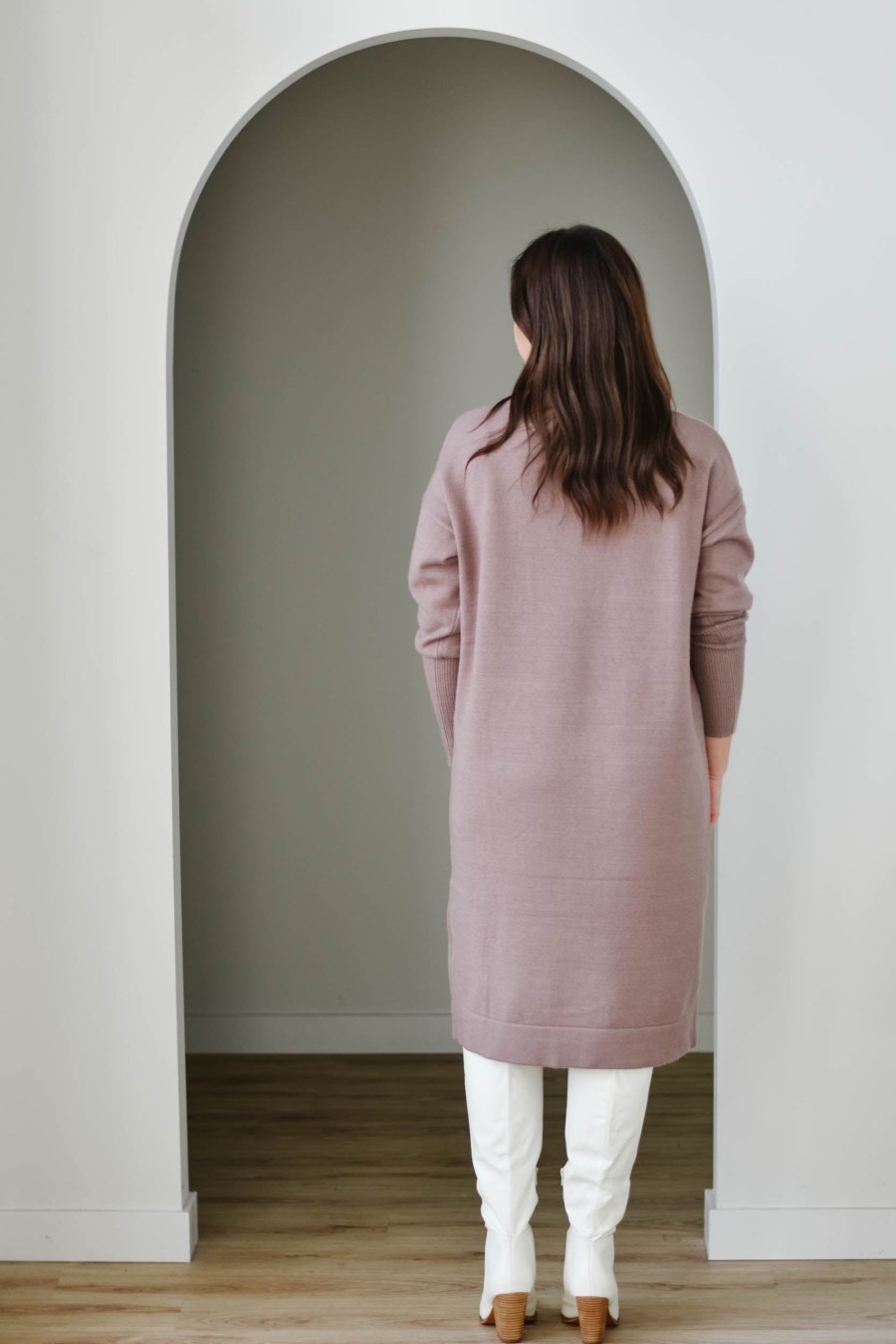 Dresses Mad About Style | Tanya Sweater Dress-Taupe | Xs-Xxl