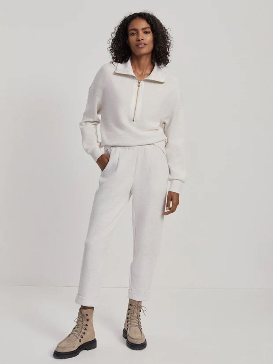 Bottoms madaboutstyle | Varley | The Rolled Cuff Pant 25" -Ivory Marl