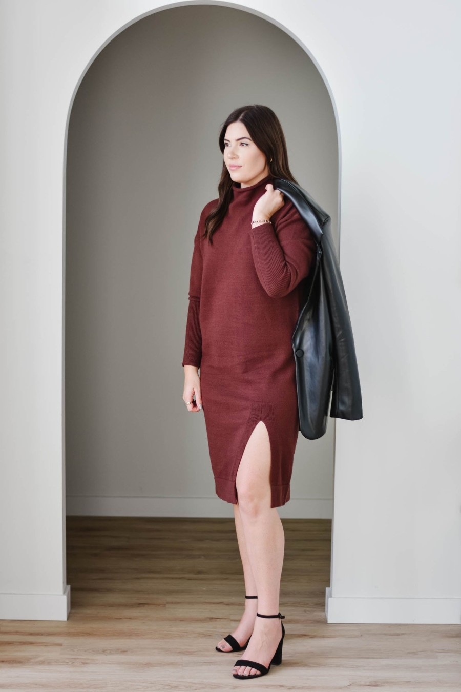 Curve Mad About Style | Tanya Sweater Dress- Fudge | Xs-Xxl