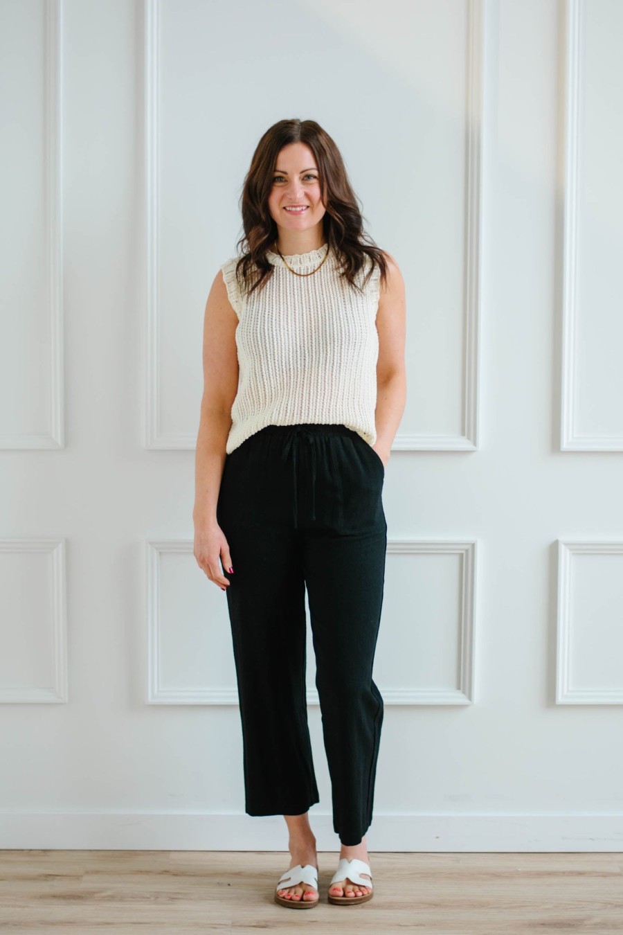 Bottoms madaboutstyle | Straight Leg Linen Trouser