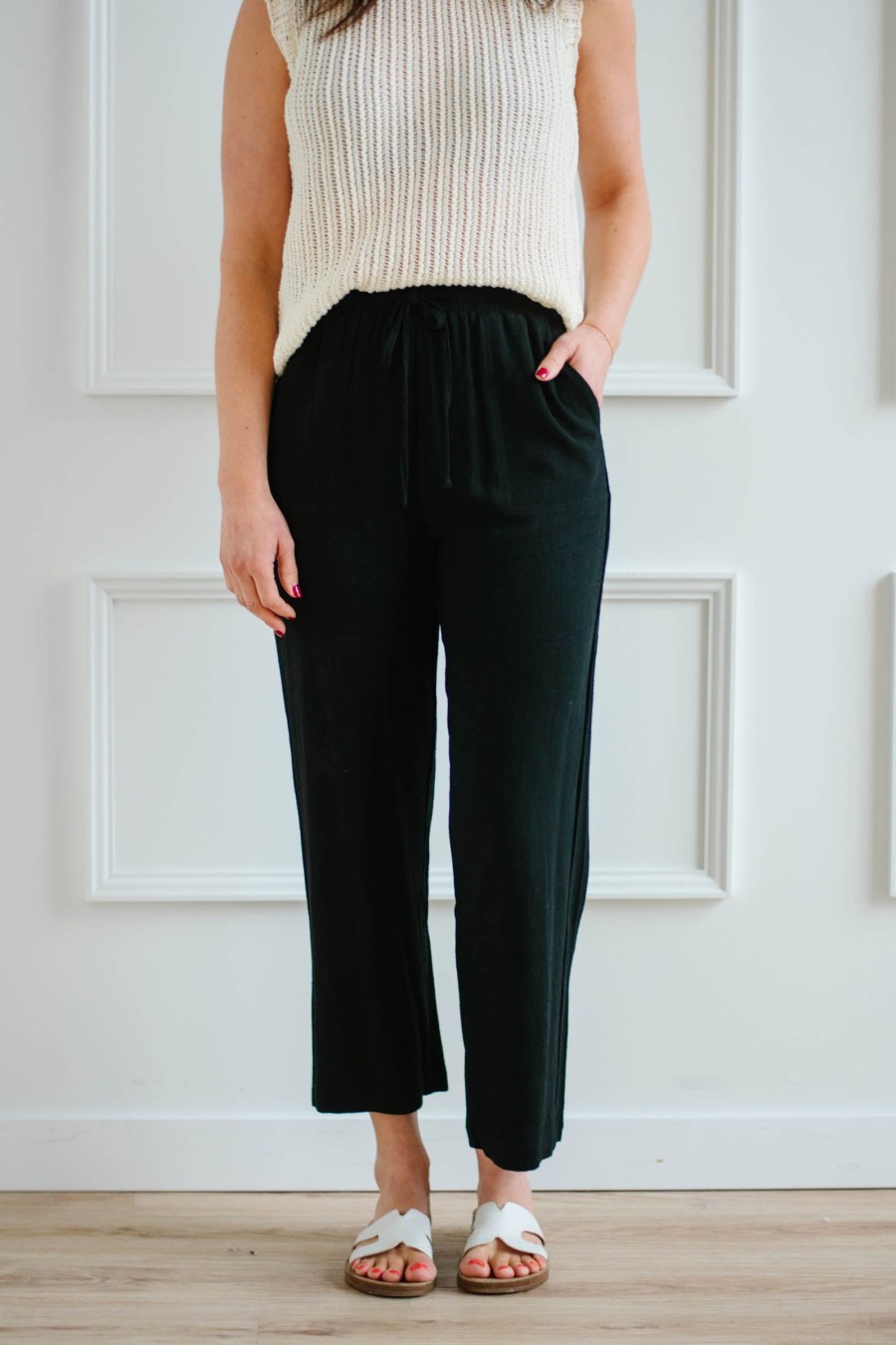 Bottoms madaboutstyle | Straight Leg Linen Trouser