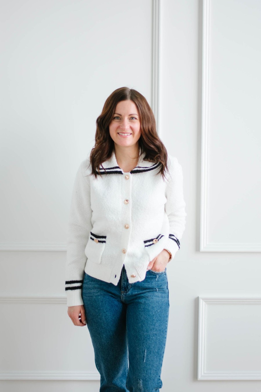 Tops madaboutstyle | Camden Button Sweater Jacket