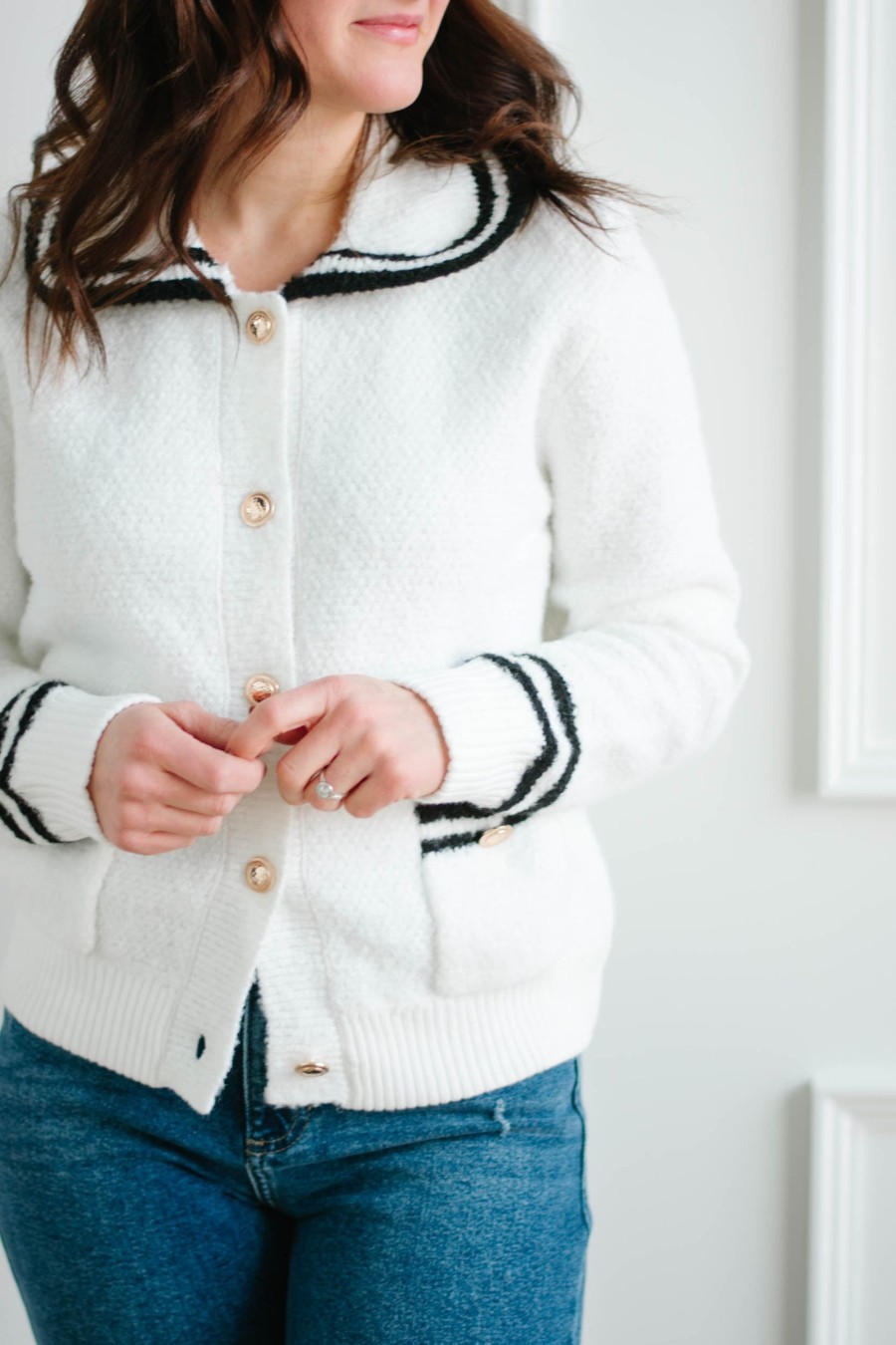 Tops madaboutstyle | Camden Button Sweater Jacket