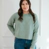 Tops madaboutstyle | Iceberg Green Waffle Knit