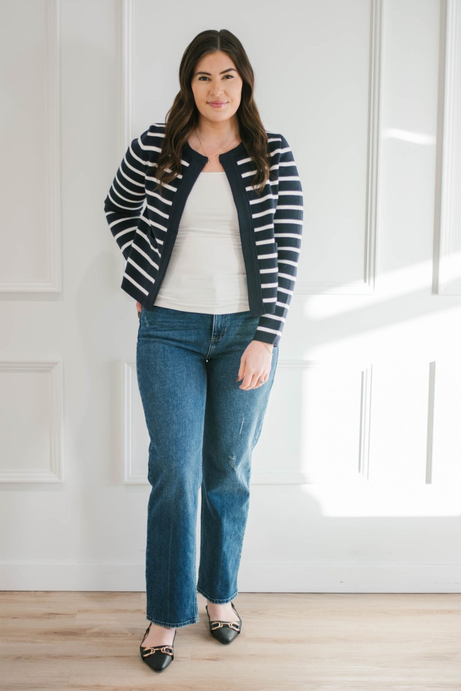 Tops madaboutstyle | Marin Navy Stripe Cardigan