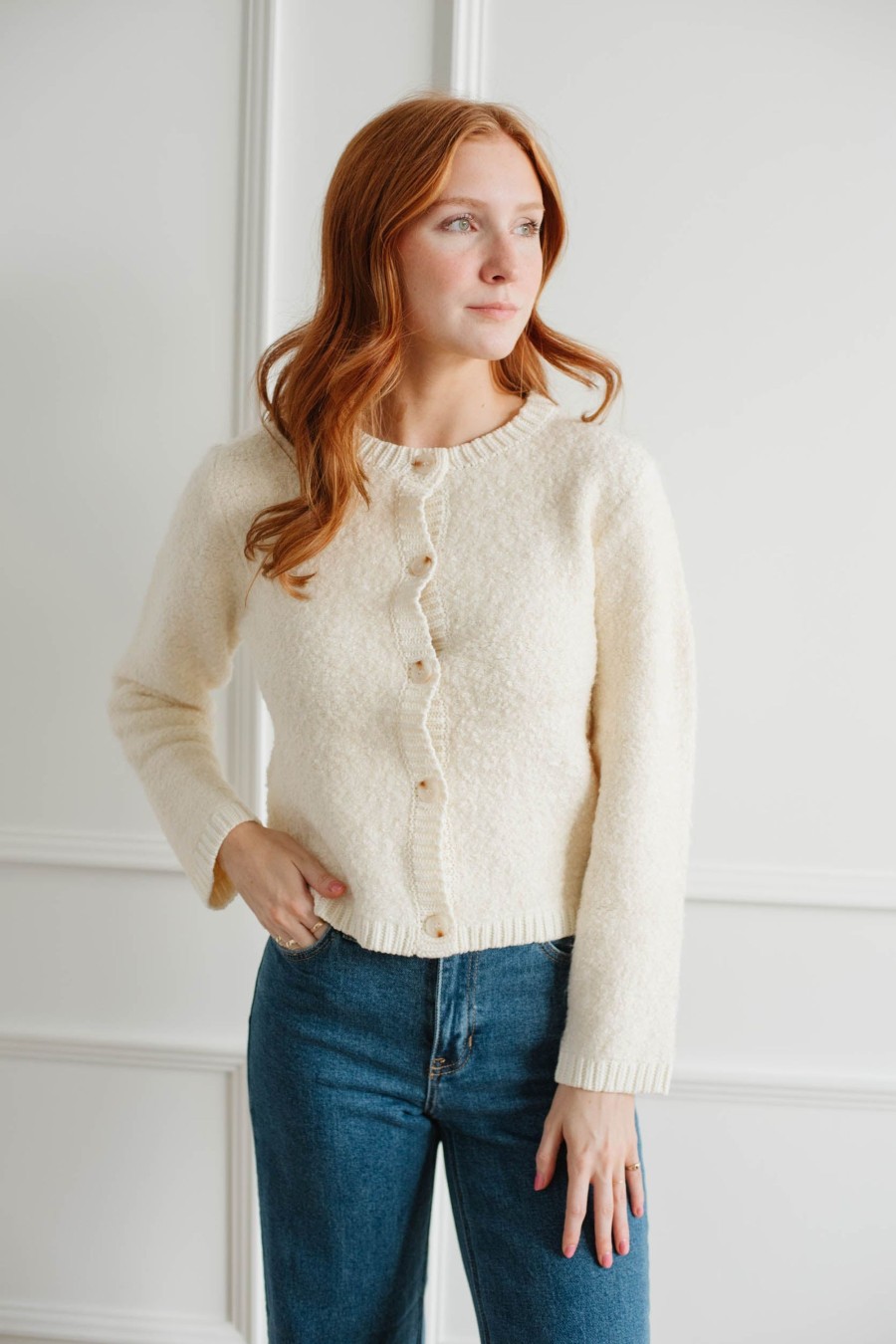 Tops madaboutstyle | Soft Boucle Cropped Cardigan